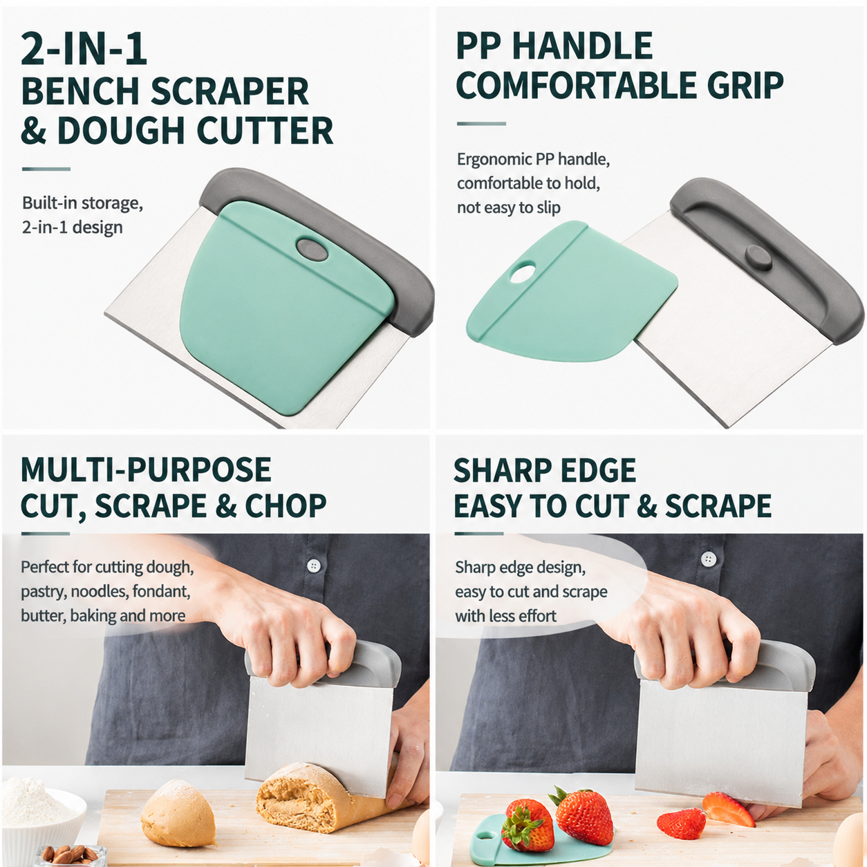 Orange Bread Baking Tool Set with Silicone Dough Mat + Rolling Pin view 7