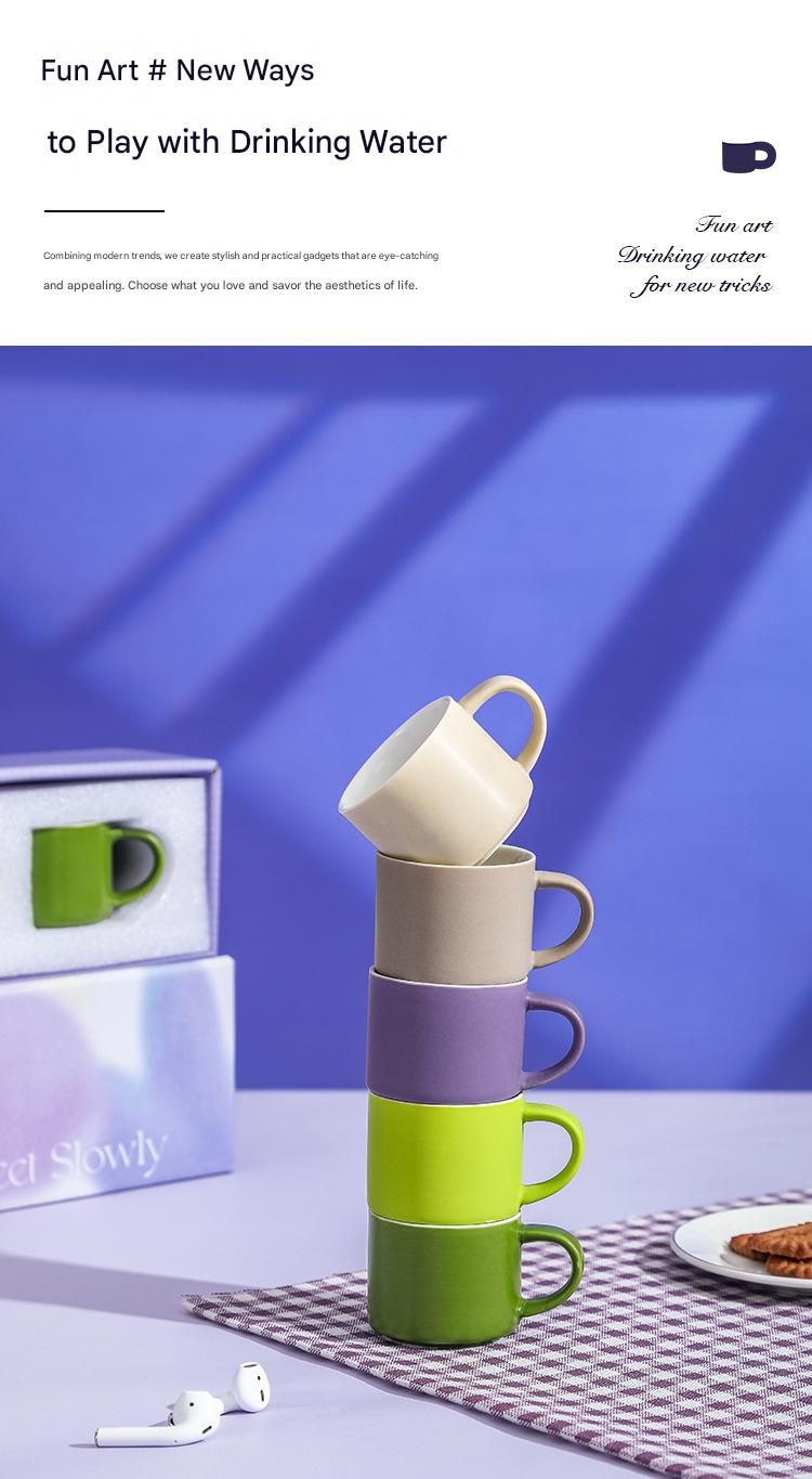5-piece "Colorful One-Shot Mug" Ceramic Mug Set – Nordic color scheme view 6