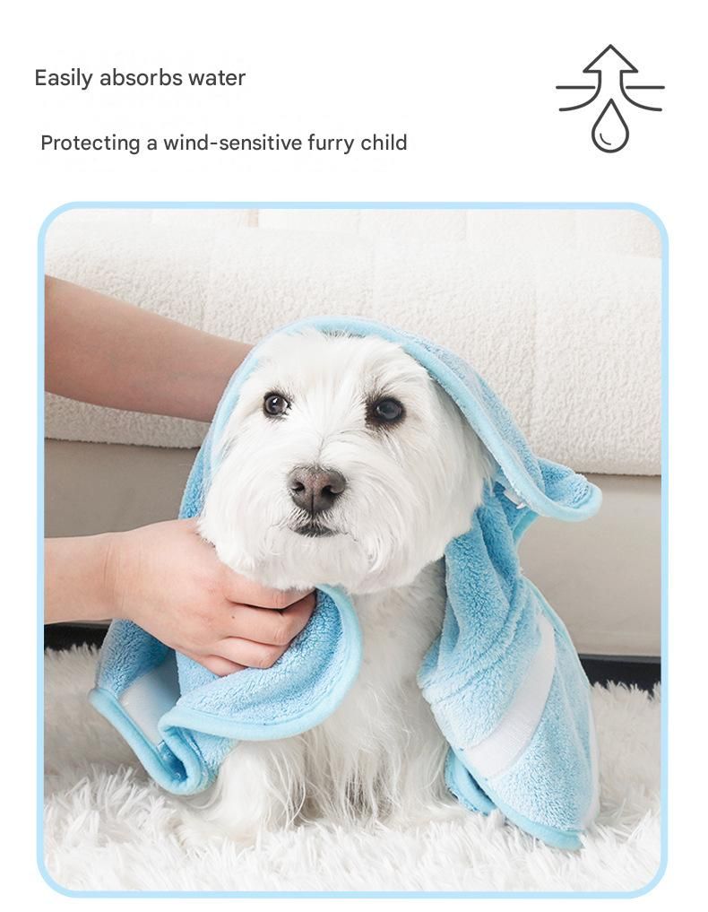 Pink XL size Pet Drying Robe with Hood - Quick Dry Coral Fleece Towel for Dogs view 5