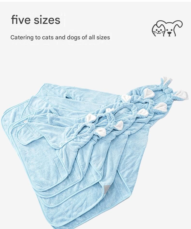 Yellow S size Pet Drying Robe with Hood - Quick Dry Coral Fleece Towel for view 8