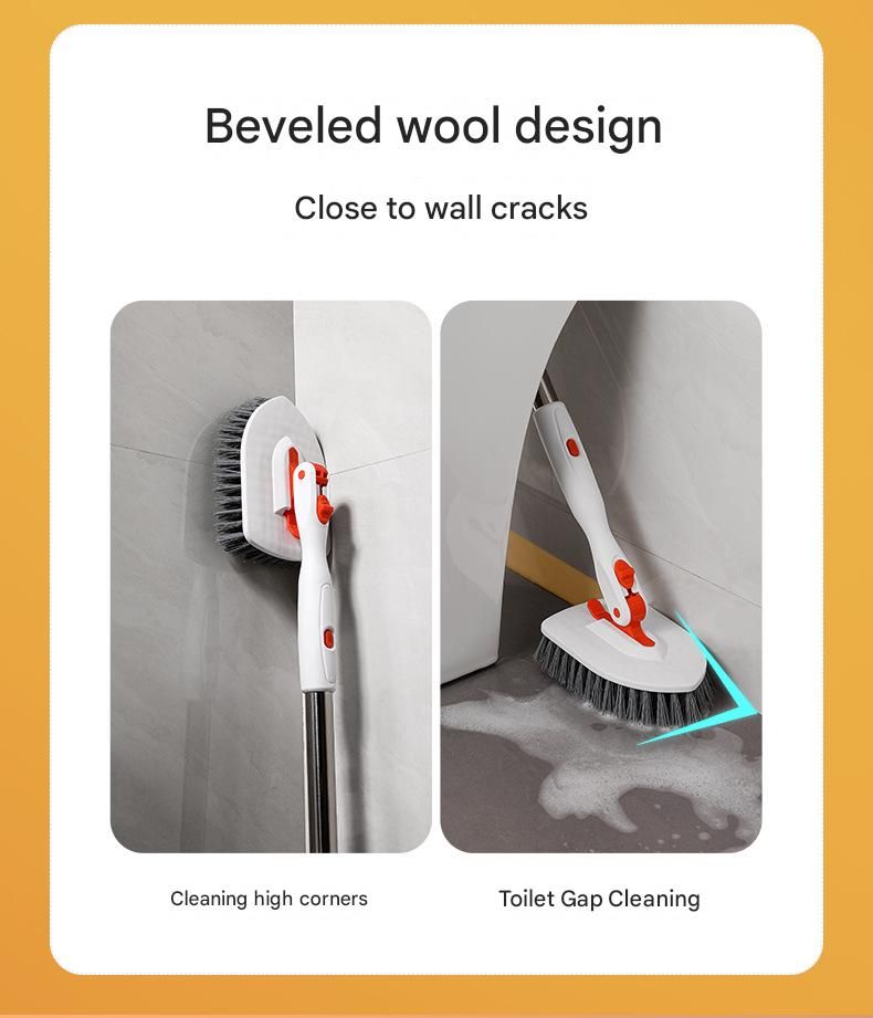 5-piece(Three-section pole+stiff brush+ base plate+fiber cloth+scouring pad) view 7