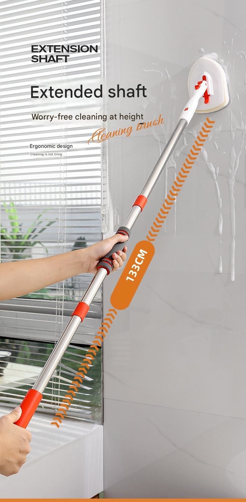 6-piece(Three-section pole+stiff brush+base plate+microfiber cloth + scouring view 15