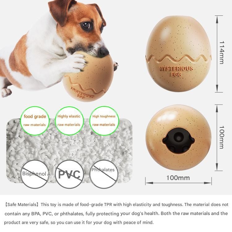 Yellow Dinosaur Egg Shaped Dog Slow Feeder Toy - Durable TPR Interactive Treat view 7