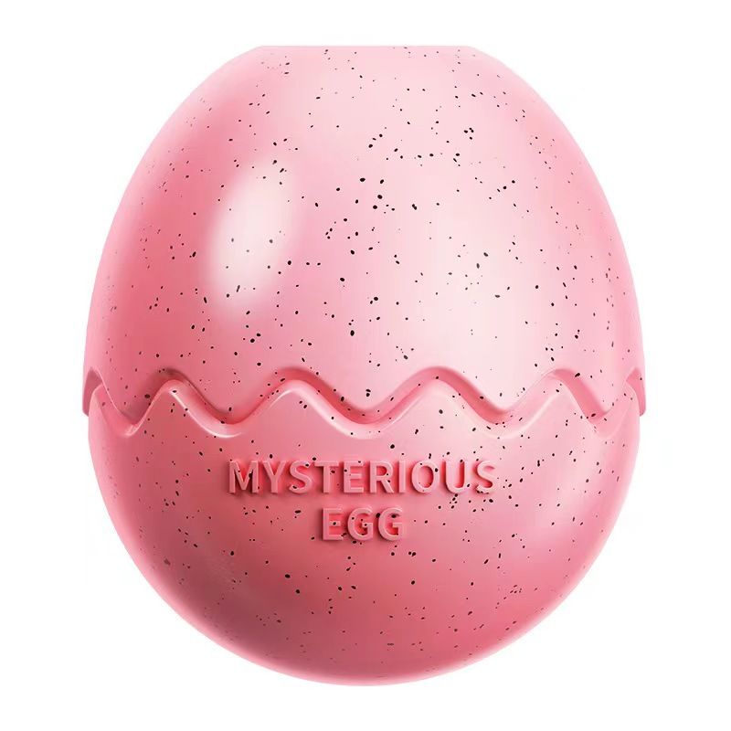 Pink Dinosaur Egg Shaped Dog Slow Feeder Toy - Durable TPR Interactive Treat