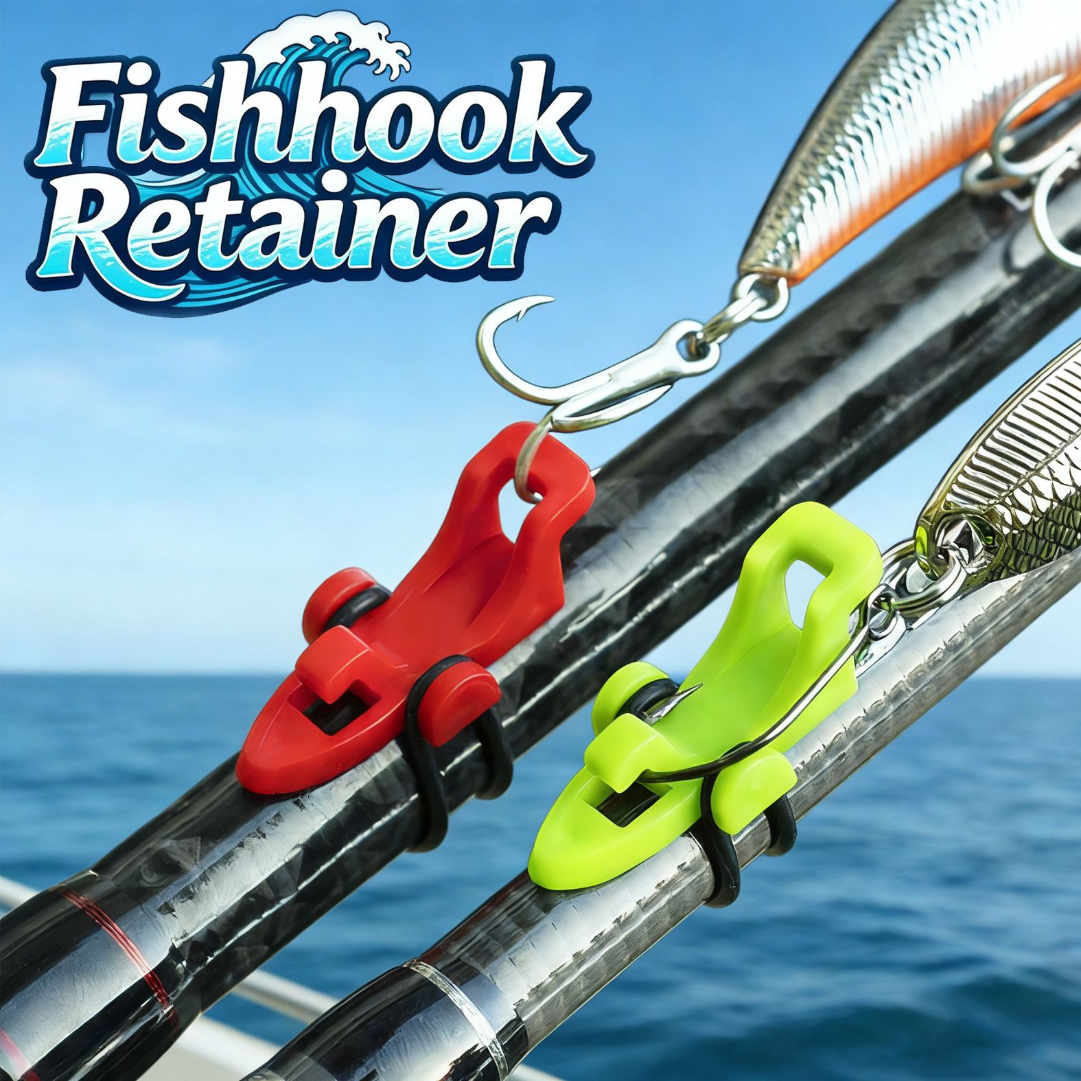 4-piece Fishing Rod Hook Keeper Set - Car Shaped Lure Holder view 2