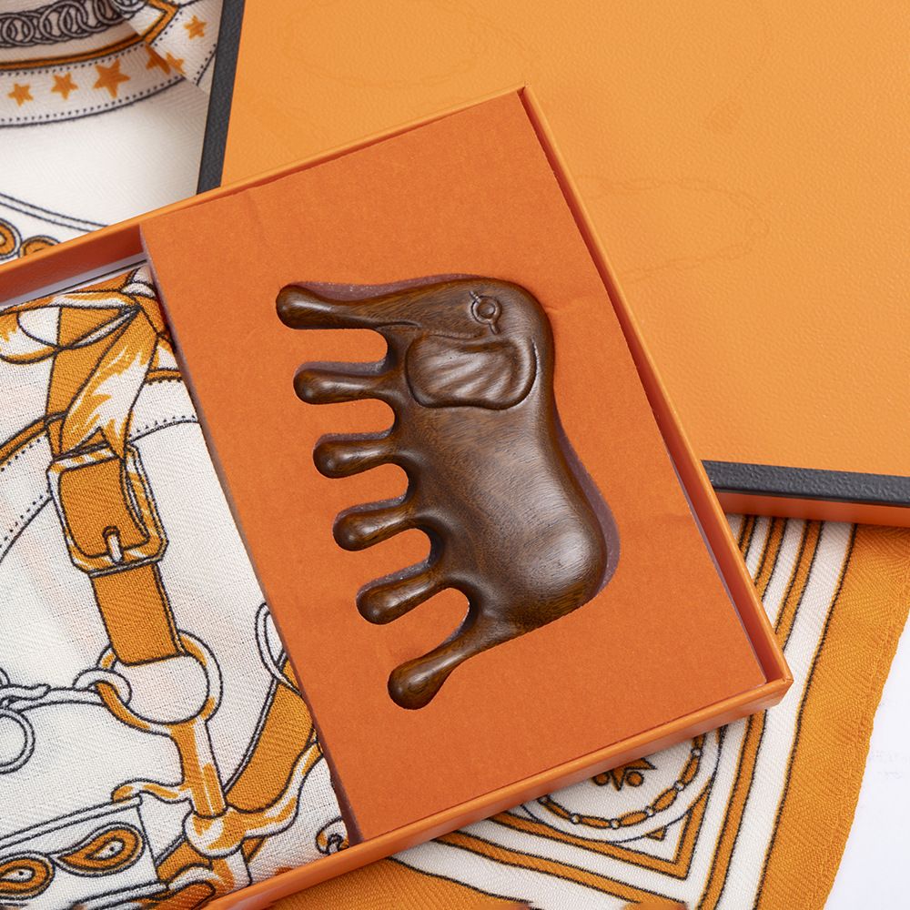 Luxury Orange Scarf Gift Set for Women - 70x70cm Belt Buckle Print Square view 7