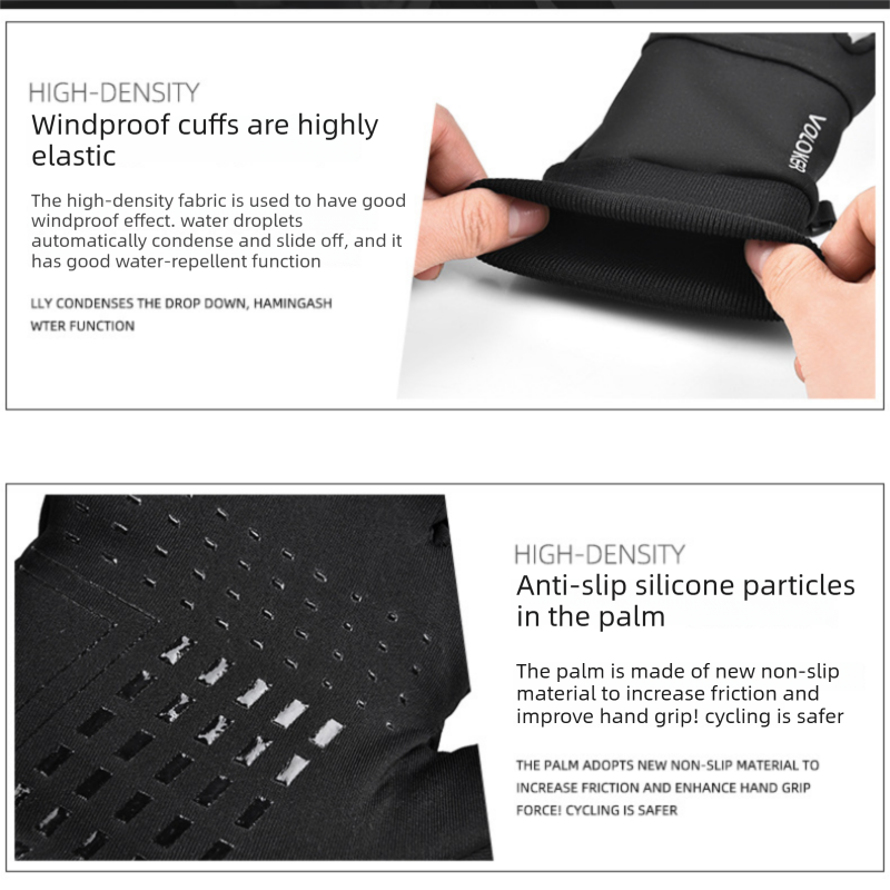 2 Pairs Black M size Winter Cycling Gloves Set - Windproof Thermal Touchscreen view 11