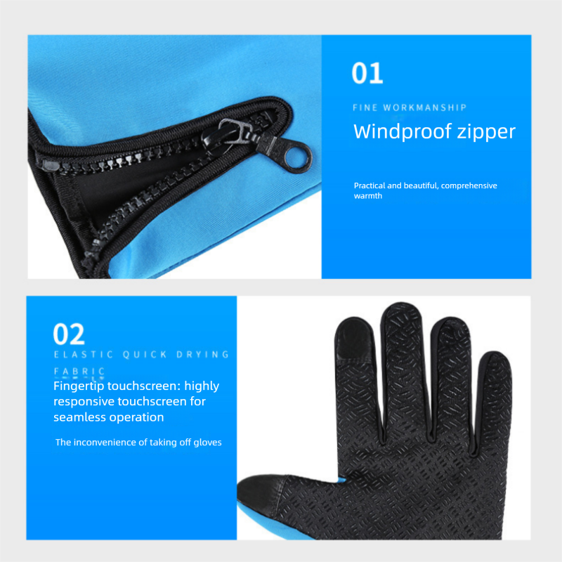 Black XL size Winter Outdoor Cycling Gloves - Touch Screen Compatible view 9