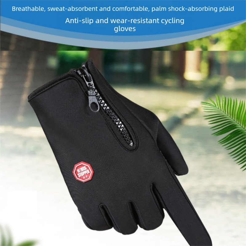 Blue XL size Winter Outdoor Cycling Gloves - Touch Screen Compatible Windproof view 2