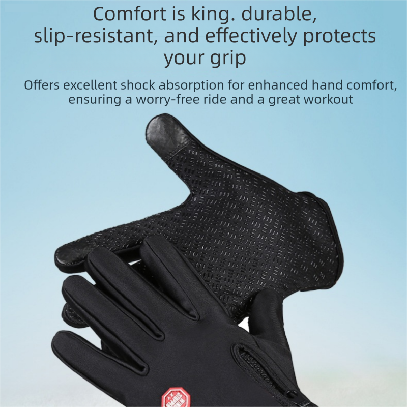 Blue XL size Winter Outdoor Cycling Gloves - Touch Screen Compatible Windproof view 4