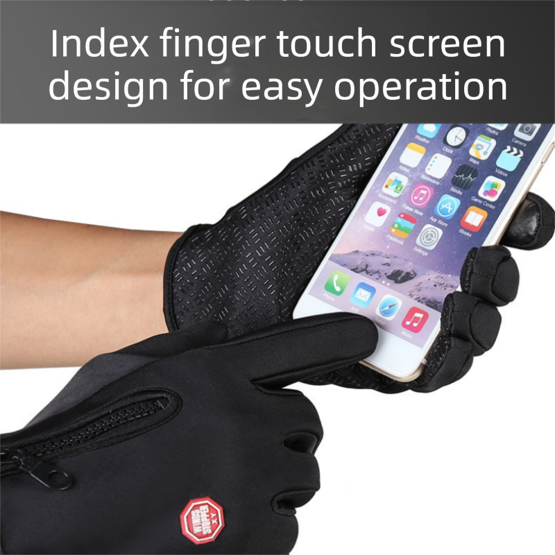Grey XL size Winter Outdoor Cycling Gloves - Touch Screen Compatible Windproof view 7