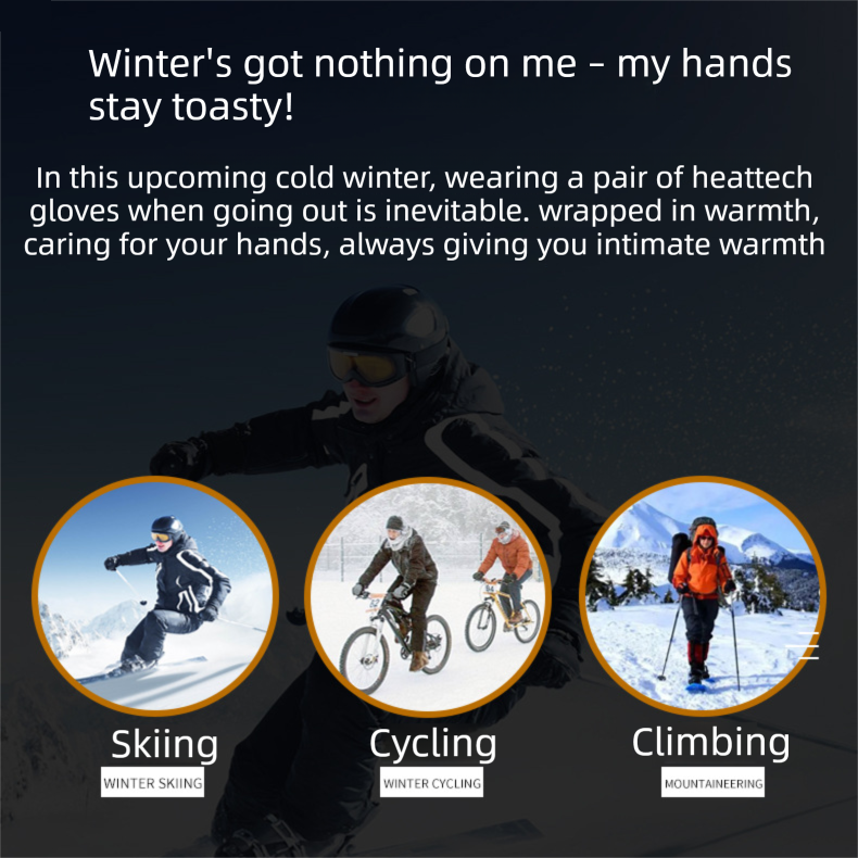 Grey Winter Thermal Touchscreen Gloves - Outdoor Cycling Skiing Driving view 6