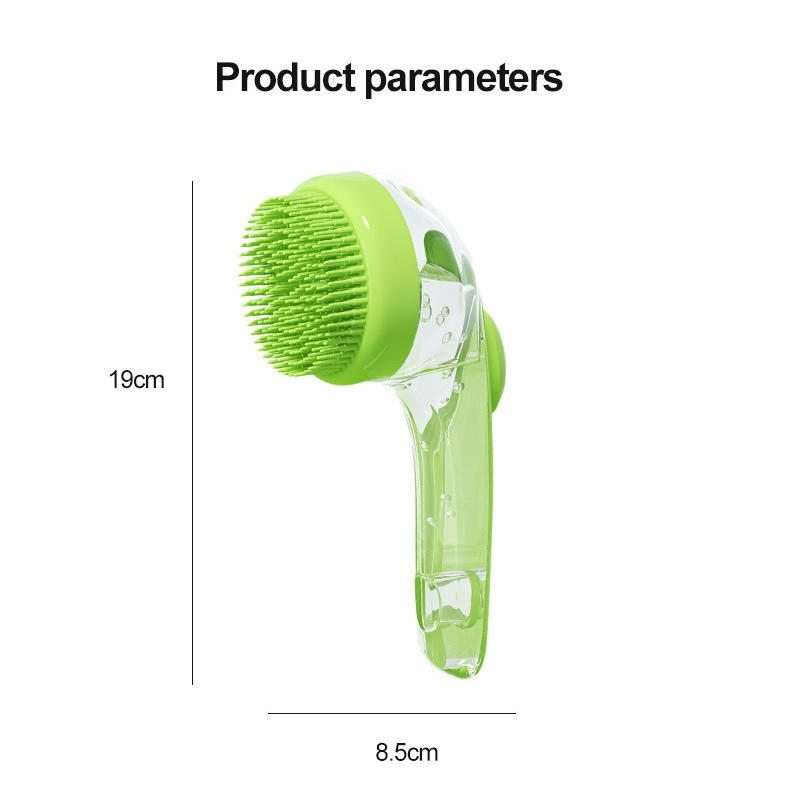 Yellow Pet Silicone Bath Brush with Shampoo Dispenser - Leak-Proof One-Touch view 7