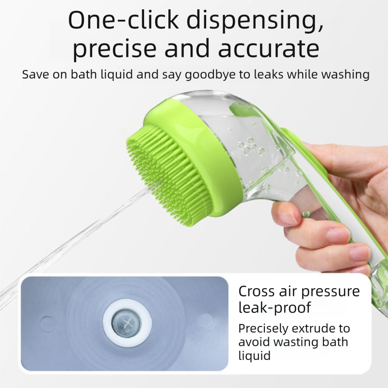 2-Piece Pet Cleaning Set - Blue Silicone Bath Brush with Liquid Dispenser and view 4