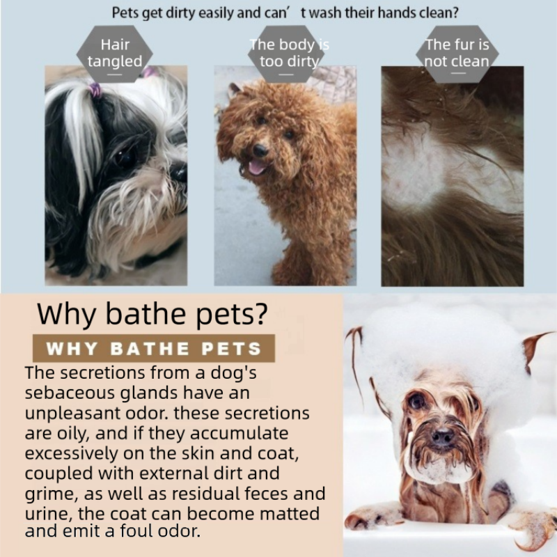 Blue Pet Bath Massage Brush Soft TPR Grooming Brush for Dogs and Cats view 5