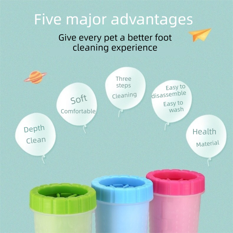 Pink small size Pet Paw Cleaner Cup Portable Dog Paw Washer with Soft Silicone view 10