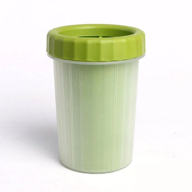 Green small size Pet Paw Cleaner Cup Portable Dog Paw Washer with Soft — image 1