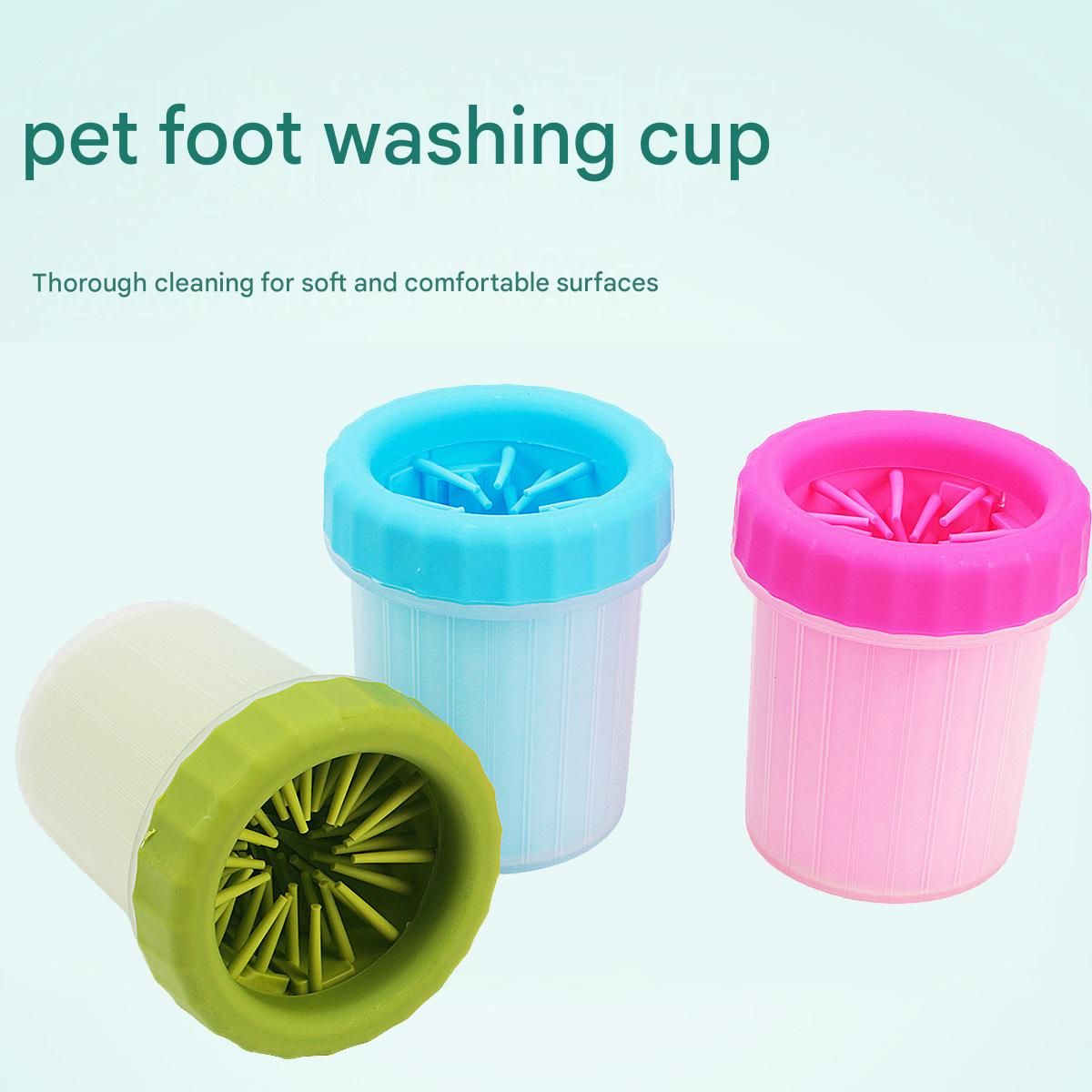 Green small size Pet Paw Cleaner Cup Portable Dog Paw Washer with Soft view 2