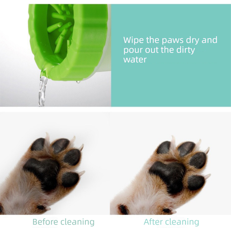 Green big size Pet Paw Cleaner Cup Portable Dog Paw Washer with Soft Silicone view 9