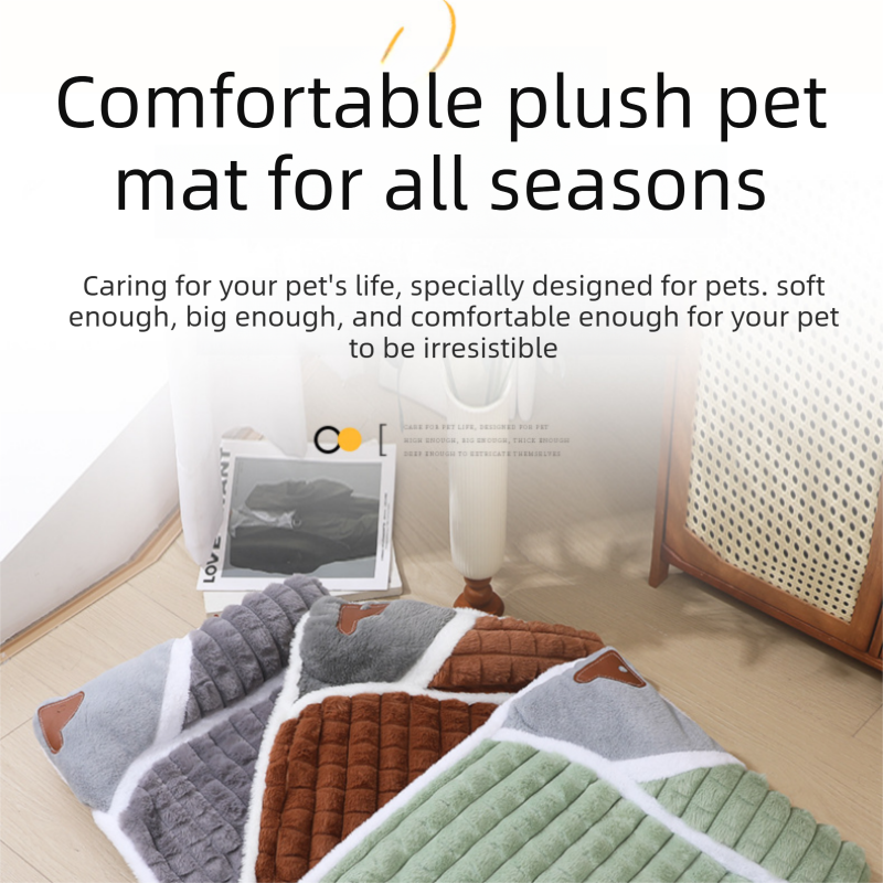 Brown XL size Luxury Plush Pet Sleeping Mat view 2