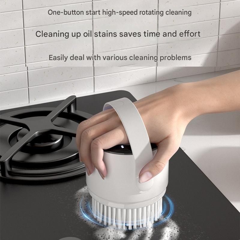 4-piece White Electric Spin Scrubber Cordless Cleaning Brush（Includes three view 4