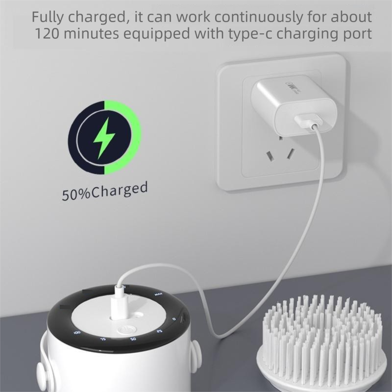 4-piece White Electric Spin Scrubber Cordless Cleaning Brush（Includes three view 10