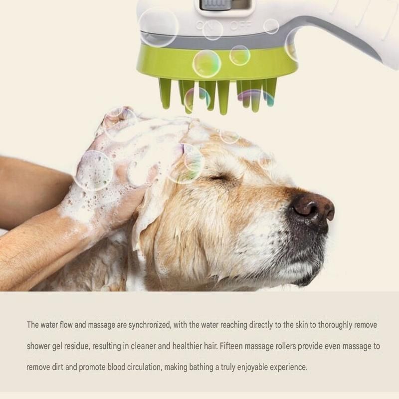 White Pet Bathing Shower Sprayer Brush with Water Control Switch Control Dog view 8