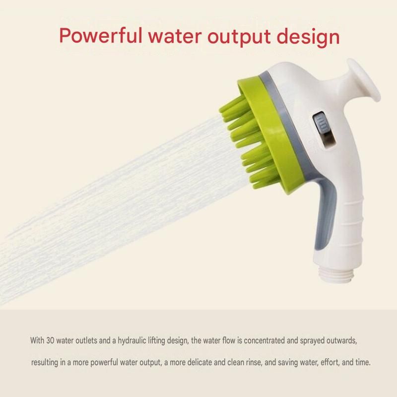 Orange Pet Bathing Shower Sprayer Brush with Water Control Switch Control Dog view 9