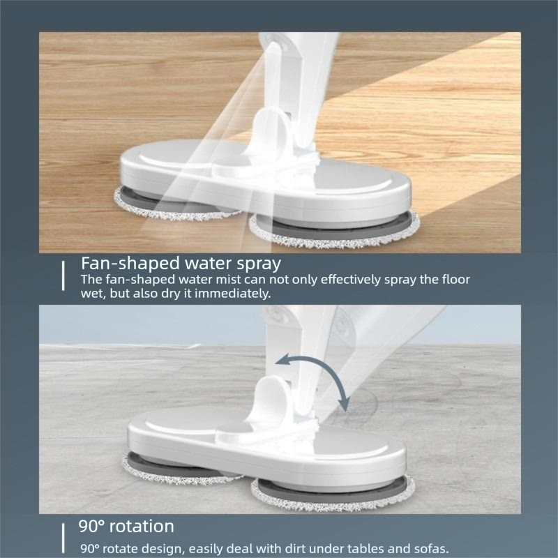 S5 Green Cordless Electric Spin Mop with Spray Function USB Rechargeable Floor view 8