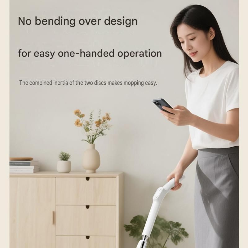 White Cordless Electric Spray Mop with LED Light Adjustable Handle Wireless view 7