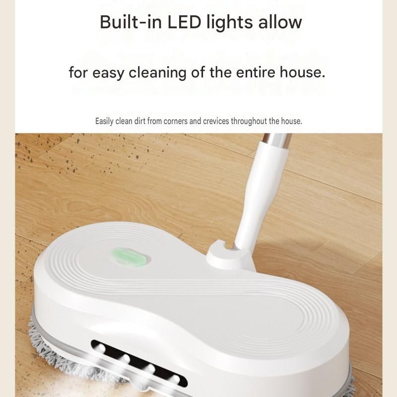 White Cordless Electric Spray Mop with LED Light Adjustable Handle Wireless view 8