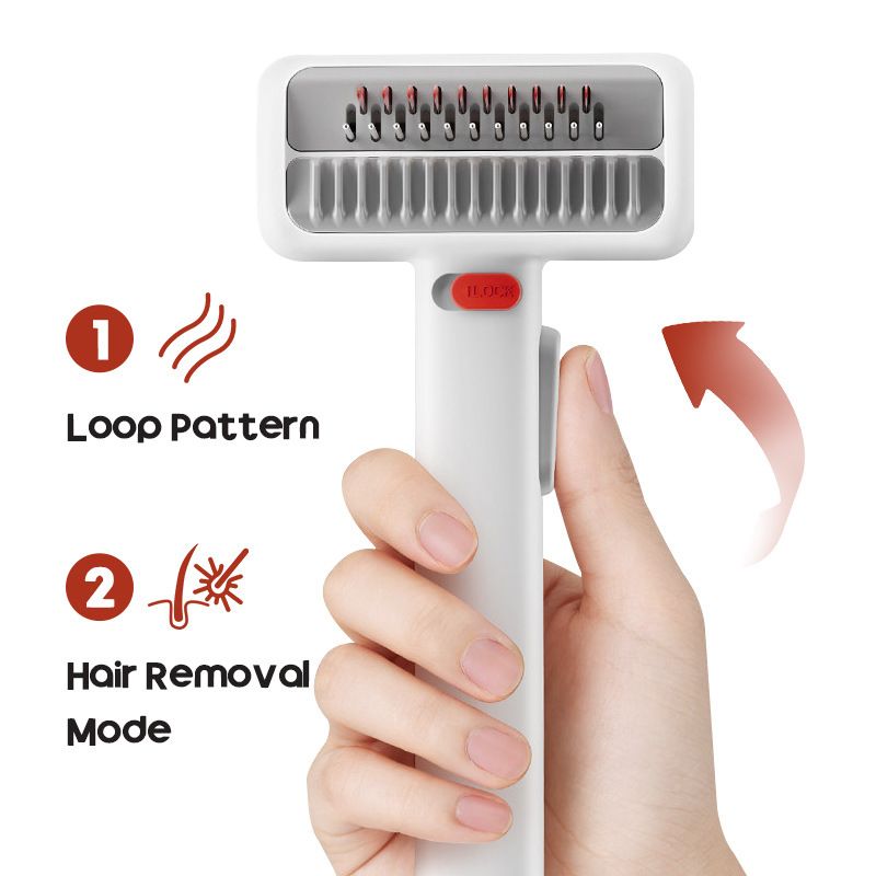White and Grey 2-in-1 Pet Dematting & Deshedding Grooming Comb view 3