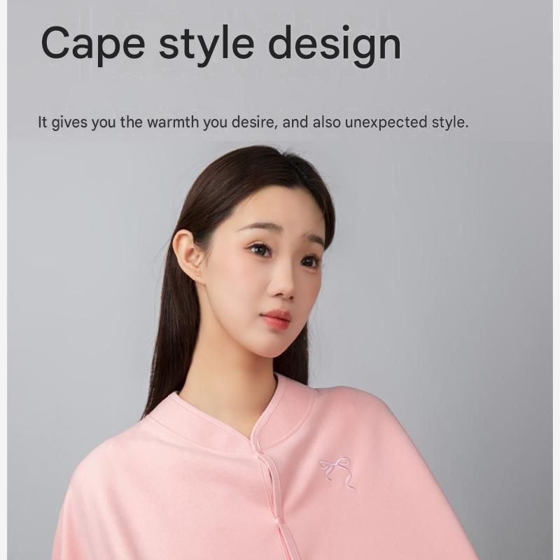 Beige Maternity Nursing Shoulder Wrap Cape – Ultra Soft Sakura Fleece view 9
