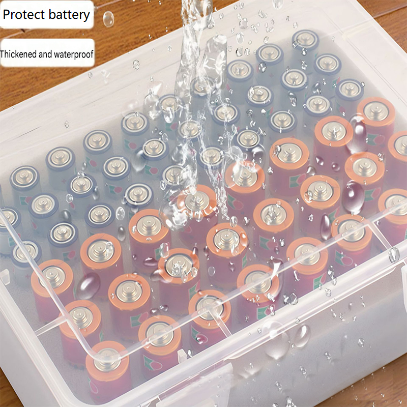 White AA/AAA Battery Storage Case 24 AA + 30 AAA Capacity Durable PP Organizer view 2
