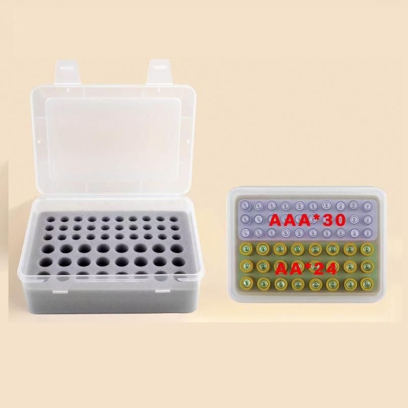 White AA/AAA Battery Storage Case 24 AA + 30 AAA Capacity Durable PP Organizer view 7