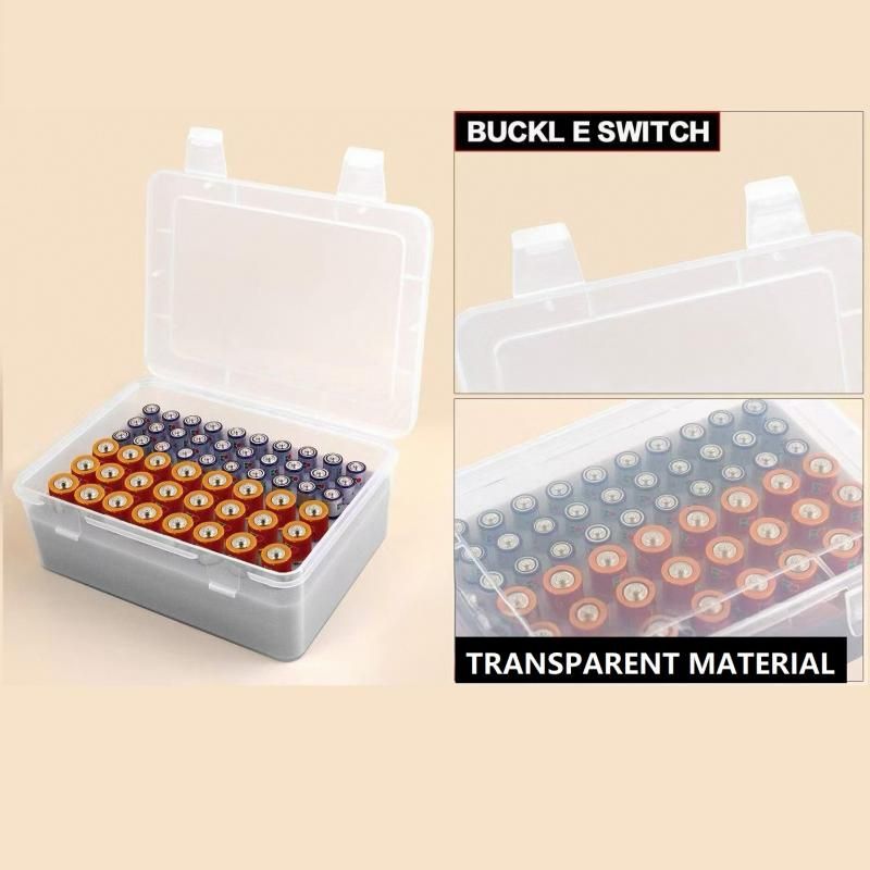 White AA/AAA Battery Storage Case 24 AA + 30 AAA Capacity Durable PP Organizer view 8
