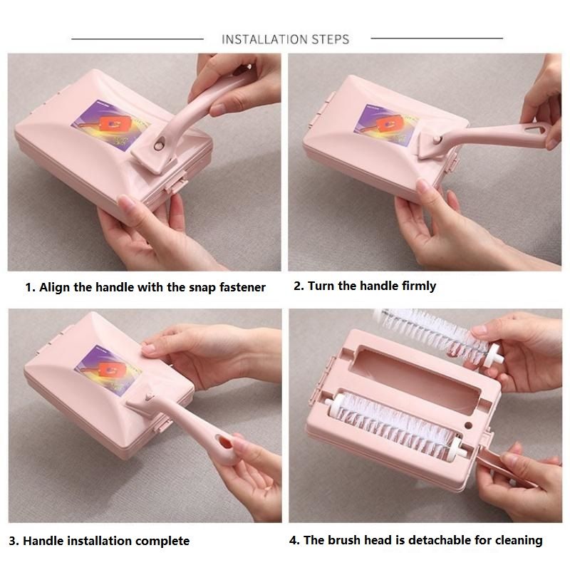 Pink Double Roller Cleaning Brush - PP Material view 9