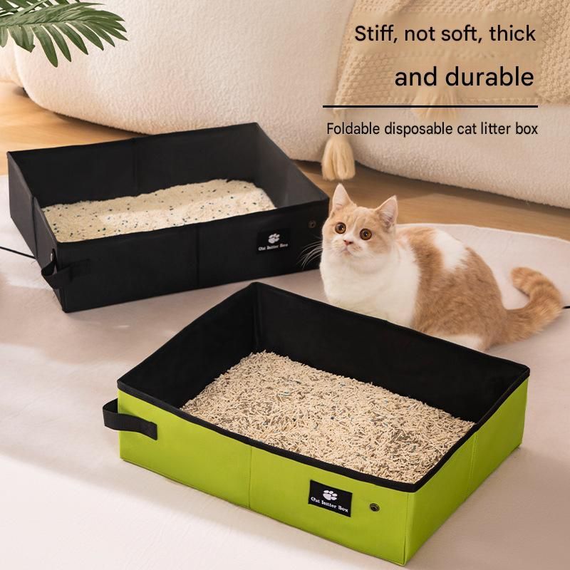 Travel Friendly Pet Toilet Kit - Green Portable Cat Litter Box and Yellow view 3