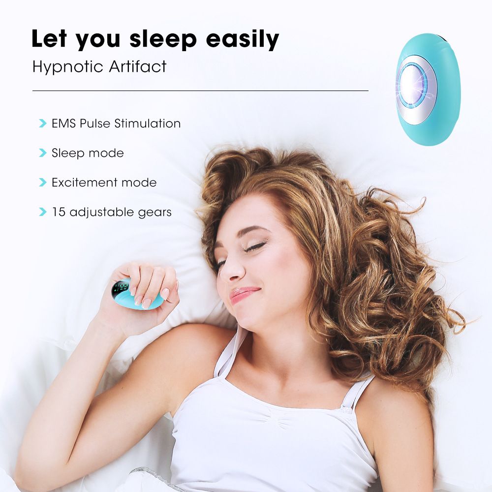 Green Portable EMS Pulse Sleep Aid Device - 15 Adjustable Levels view 4