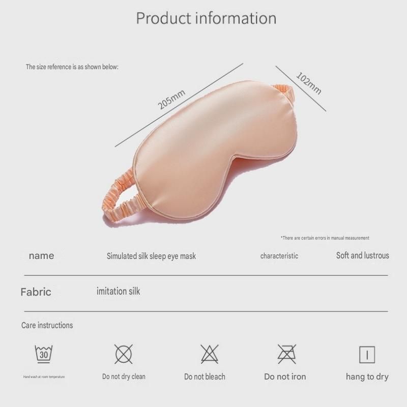 Pink Imitation Silk Sleep Eye Mask - Soft Breathable Light Blocking Design view 9