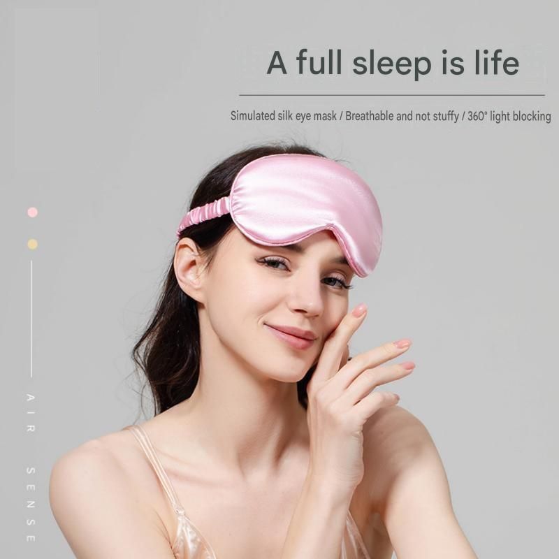 Purple Imitation Silk Sleep Eye Mask - Soft Breathable Light Blocking Design view 2
