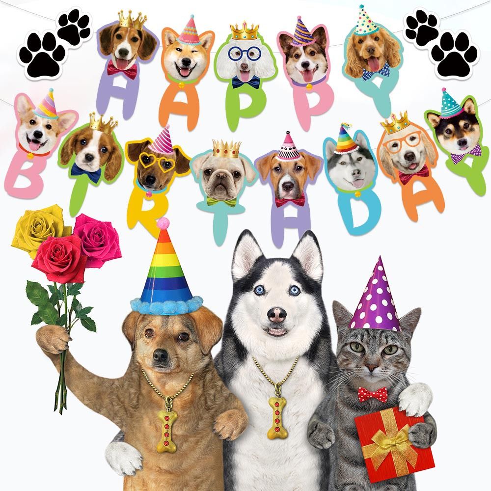 Pink Dog Birthday Party Decoration Set - Puppy Themed Banner view 6