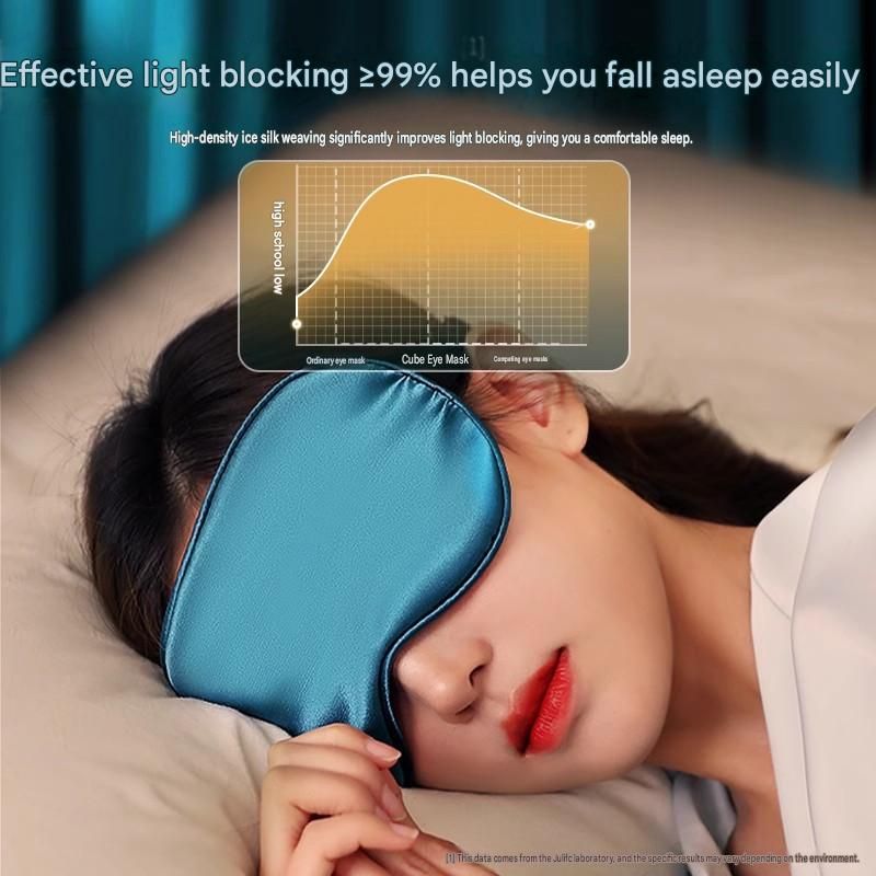 Grey Spandex Sleep Eye Mask - 360 Degree Blackout view 3