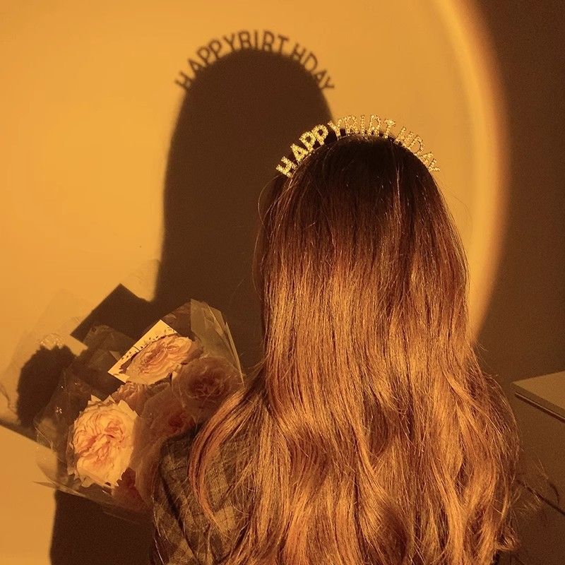 Golden Happy Birthday Rhinestone Headband - Alloy Party Hair Accessory with view 3