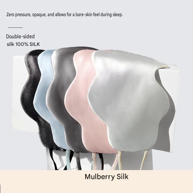 Purple Mulberry Silk Sleep Eye Mask - Cloud Shaped Blackout Blindfold with view 2