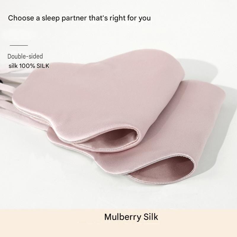 Green Mulberry Silk Sleep Eye Mask - Cloud Shaped Blackout Blindfold with view 3