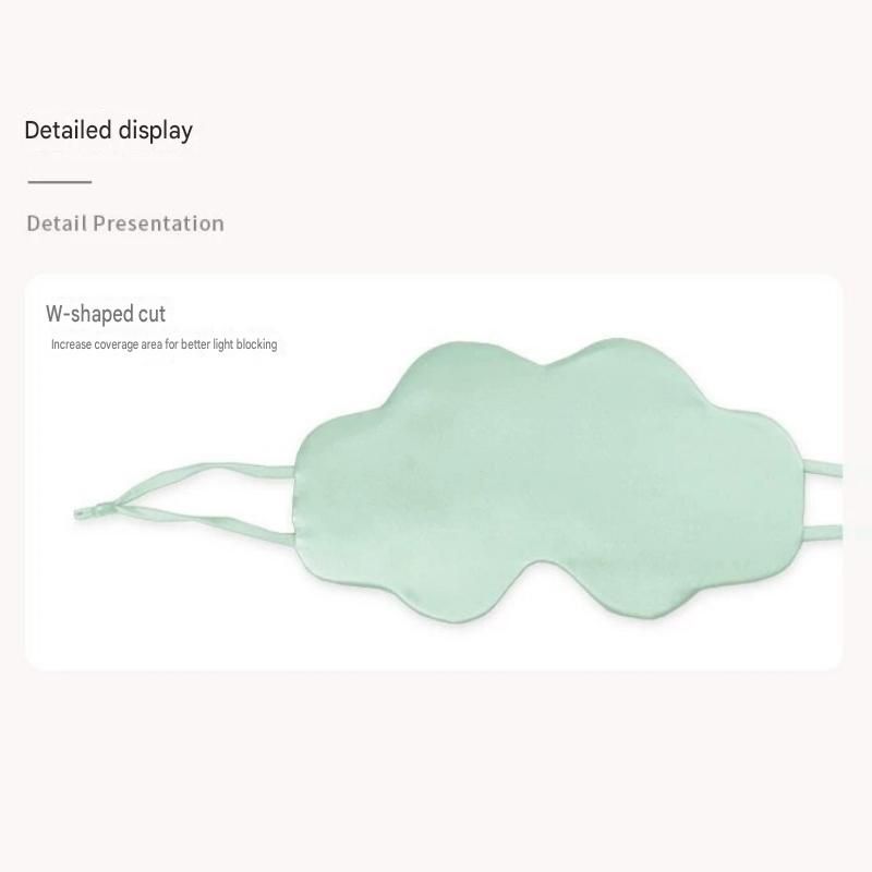 Black Mulberry Silk Sleep Eye Mask - Cloud Shaped Blackout Blindfold with view 5