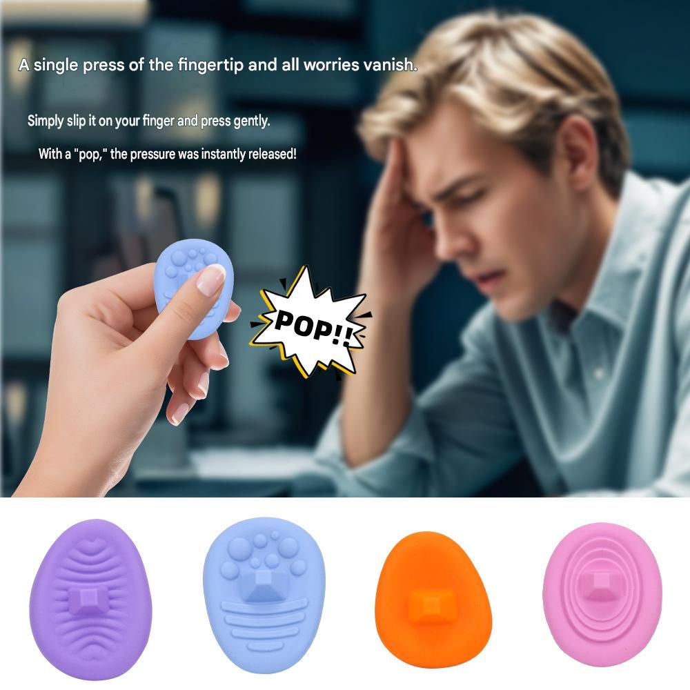 4 Piece Light-colored version Silicone Fidget Toys Set - Textured Sensory view 3