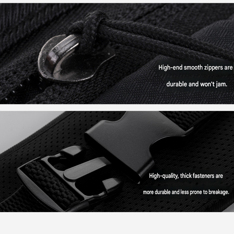 Dry and Breathable Sports combination-Black Running Waist Belt and Black view 8