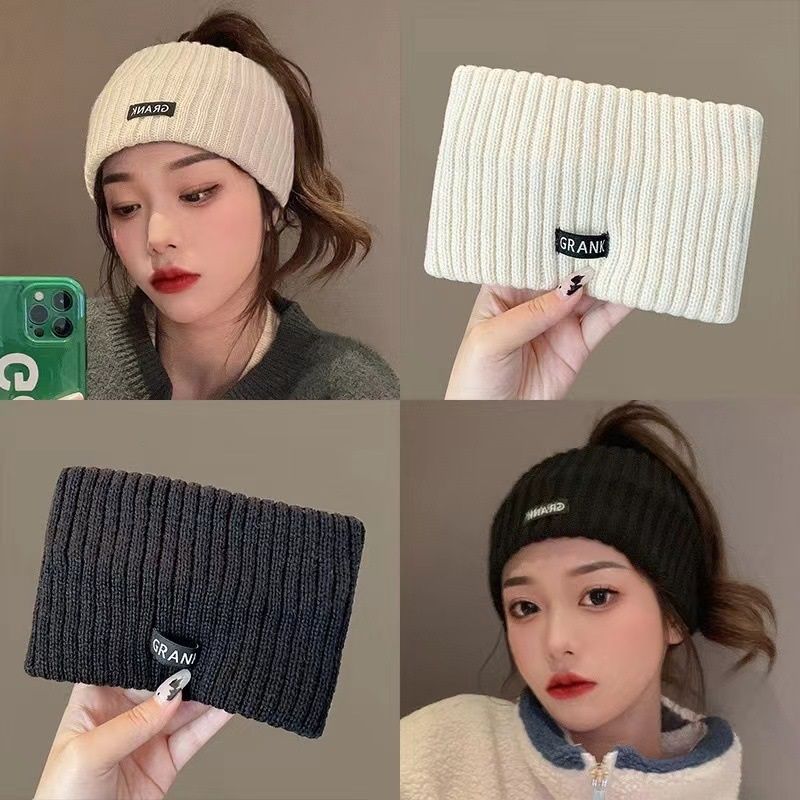 Beige Women's Knitted Headkerchief- Soft Yarn Wide Ear Warmer Head Wrap view 8
